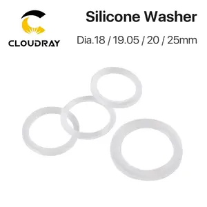 Silicone Washers in 18, 19.05, 20 & 25mm Diameters for CO2 Laser Focusing Lenses and Mirrors - Pkgs of 5
