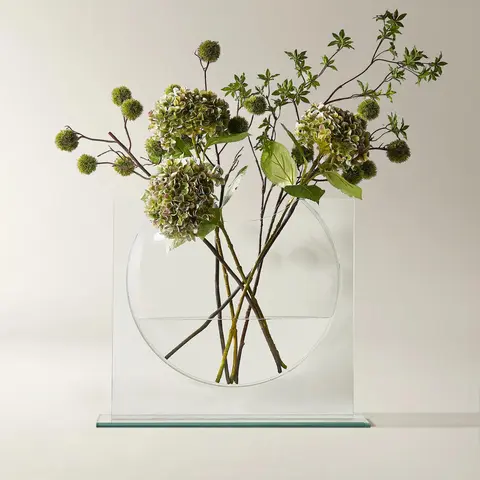 Z Gallerie Futuristic Modern Smooth Glass Ellipse Vase - 24in W x 20in H, Decorative Accent Vase, Abstract-Shaped, Artistic Design, Home Goods, Living Room Decor, Dining Table Centerpiece, Decorative Accent Vases