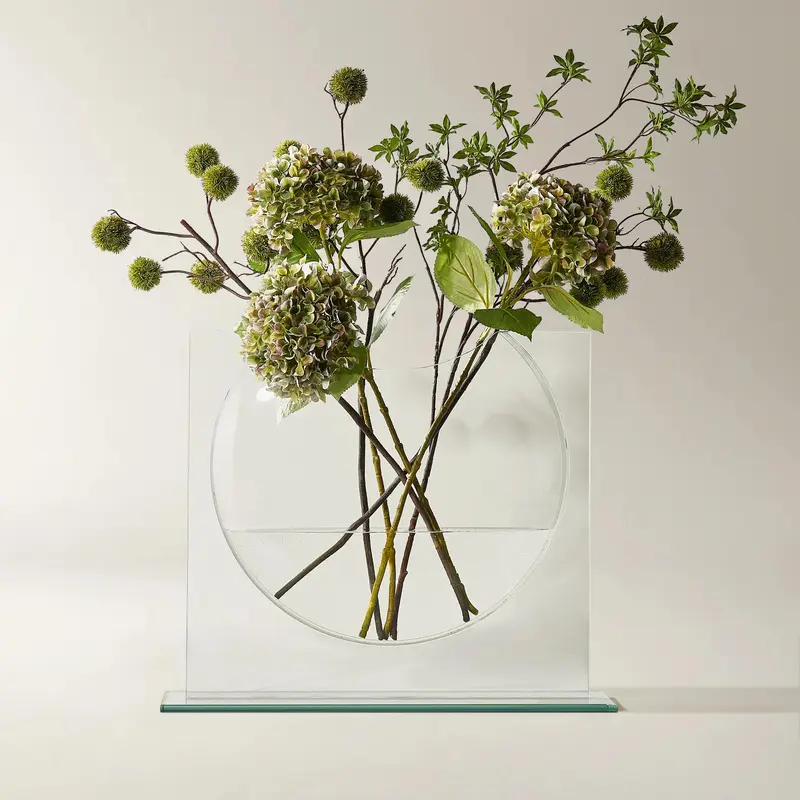Z Gallerie Futuristic Modern Smooth Glass Ellipse Vase - 24in W x 20in H, Decorative Accent Vase, Abstract-Shaped, Artistic Design, Home Goods, Living Room Decor, Dining Table Centerpiece, Decorative Accent Vases,home decor