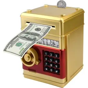 Piggy Bank Electronic Mini ATM for Kids,Money Safe Box Cash Coin Can Password Code Lock for Kids-Hot Gift,Best Present for Children Boys Girls