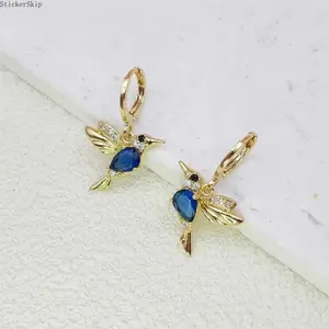 2026 18K Gold Plated Bird Earrings for Women – Dainty Zircon Stud Earrings, Minimalist Elegant Jewelry, Tarnish-Resistant Lightweight Earrings for Daily Wear, Work, Date Night & Gift