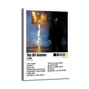 J Cole The Off-Season HomeDecor WallArt LivingRoom Canvas for Bedroom Decor Canvas Poster Aesthetic Office Bathroom Painting Picture Print Modern Family