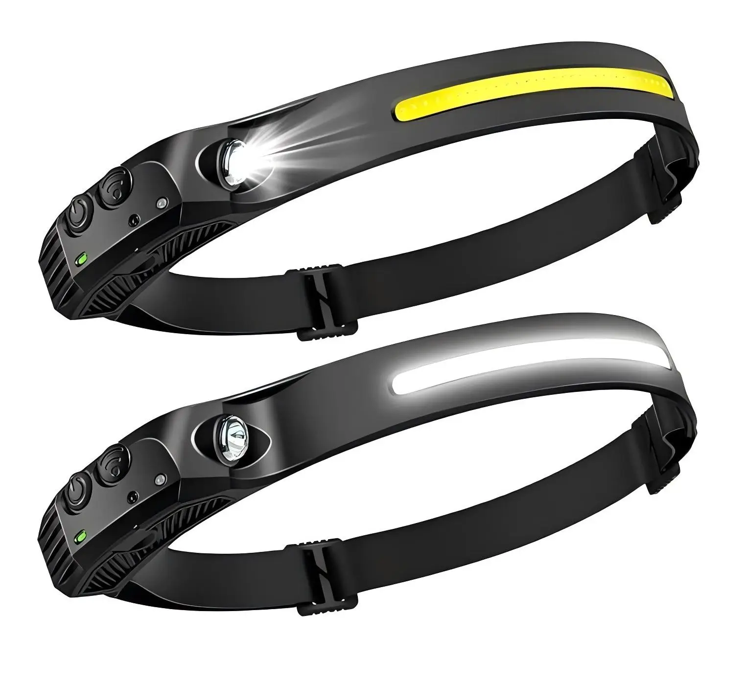 LED Headlamp Rechargeable 2Pack - 230° COB Super Bright Head Lights for Forehead, Hard hat Light for Headlight Adults, USB C Headband Flashlight for W