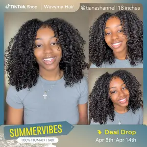 Wavymy Upgrade Kinky Curly V Part Flexi-Fit Drawstring Wig Wear Go Glueless No Leave Out I Part Wig For Women 180% Density Full Hair 100% Virgin Human Hair Style TikTokShopBlackFriday #TikTokShopCyberMonday