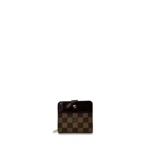 Pre-owned Louis Vuitton Coated Canvas Small Leather Goods Damier Ebene Compact Wallet