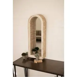 Wooden Arched Frame Mirror 16" X 8" X 42"T