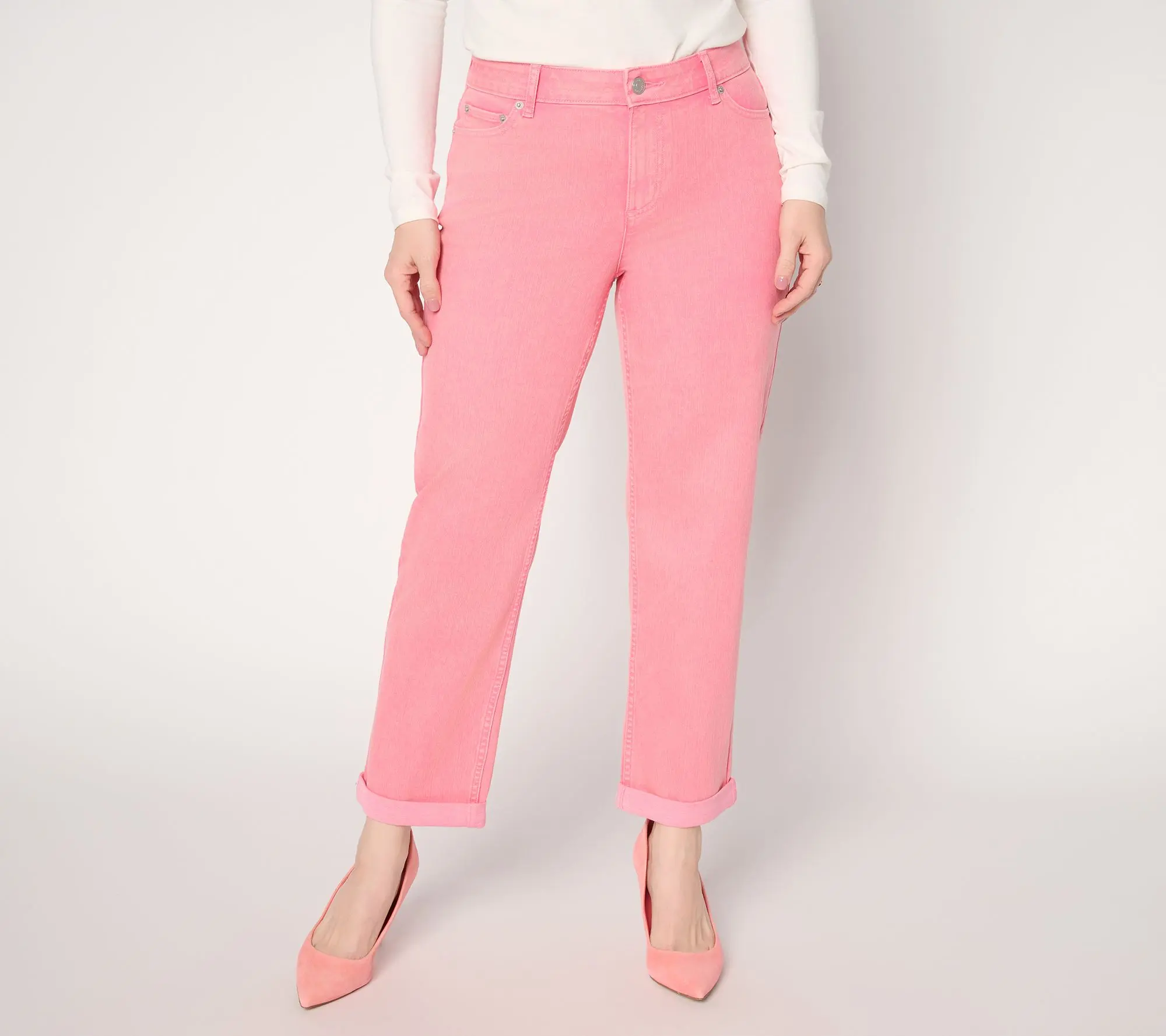LOGO by Lori Goldstein Tall Ankle Length Boyfriend Jeans