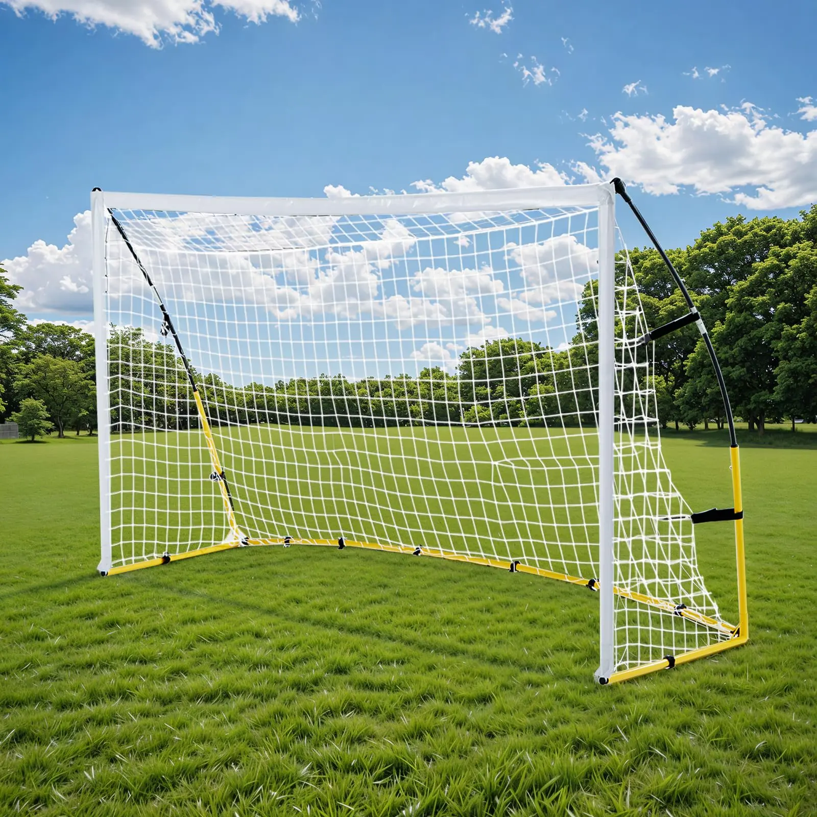 YODOLLA 8FT x 5FT Portable Pop Up Soccer Goal with Carry Bag U-Shaped Stakes & Bungees for Youth & Adults Ideal for Garden Beach Training