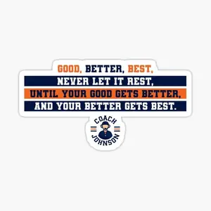 Good Better Best Stickers, Motivational Decals, Inspirational Sports Stickers, Animal Vinyl Sticker Pack, Water Bottle & Laptop Decor, Game Day Spirit Accessories, Gift for Fans & Students