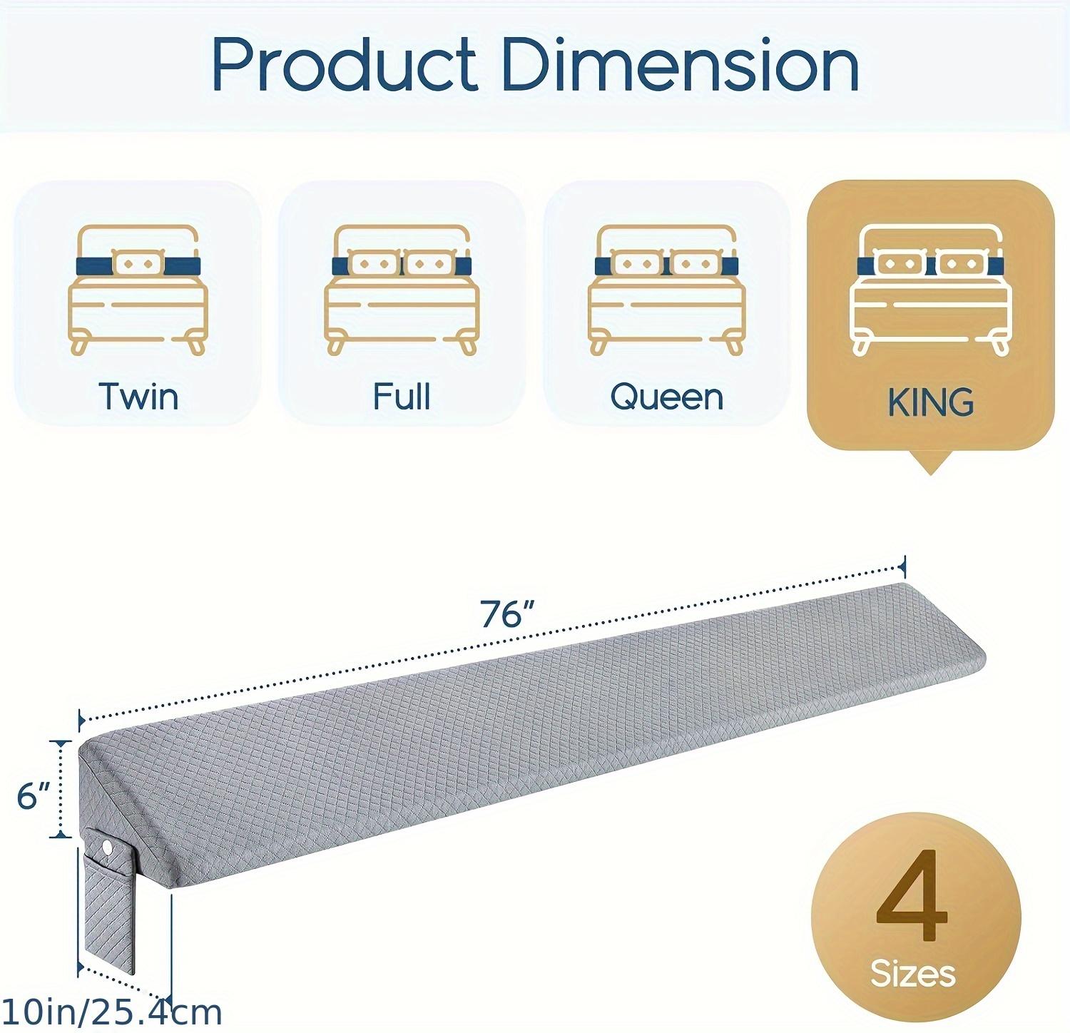 Wedge Pillow - Bed Gap Filler & Headboard Suitable for Back, Post-Surgery, Pregnancy - Machine Washable Mattress Wedge with Filling
