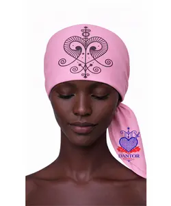 23.6X23.6 INCHES ERZULIE FREDA EZILI FREDA Head Scarf Metresili Metrecilli Mouchwa lwa mouchoir lwa Veve Ceremonial Scarf, Red Satin Traditional Spiritual Design, Religious Altar Mouchwa Lwa Mouchoir Lwa Loa Mambo Ougan Manbo Vodoo Voudou Hoodoo Wican