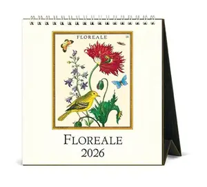 USED-Cavallini 2026 Floreale Easel Desk Calendar, 6x6.5 Inches, 12 Month Page-A-Month Standing Desk Calendar, Ideal for Floreale Lovers, Small and Cute