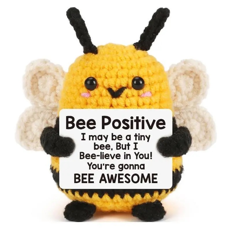 1PC Mini Geometric Crochet Bee Figurine, Creative Home Decor Desktop Ornament, Holiday Creative Gift, 1Pc Bee