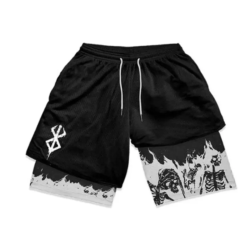 Style athleteⅡ Y2K Performance Shorts Men Spider Printed GYM Casual Sports