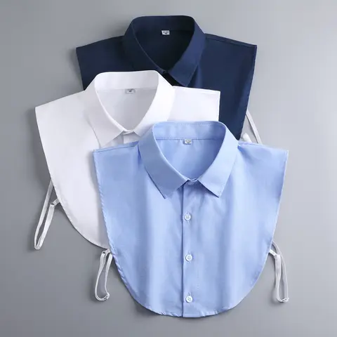 Unisex Detachable Faux Cotton Dickey Collar - Breathable, Adjustable Fit, Lightweight, Classic Twist Design, All Seasons, Party-Office Ready, M/2XL/3XL Sizes, Anniversary/Birthday/Ceremony Use