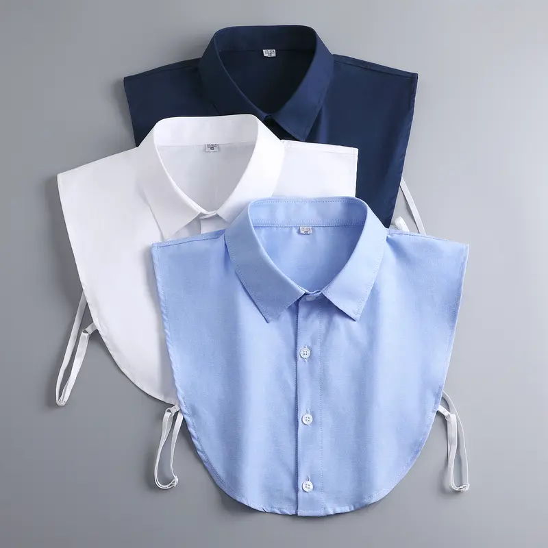 Unisex Detachable Faux Cotton Dickey Collar - Breathable, Adjustable Fit, Lightweight, Classic Twist Design, All Seasons, Party-Office Ready, M/2XL/3XL Sizes, Anniversary/Birthday/Ceremony Use