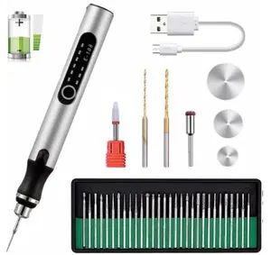 Cordless Rotary Tool Kit -USB Rechargeable Electric Engraver Pen with 37 Bits - Mini Die Grinder for Wood, Glass, Jewelry & DIY Crafts