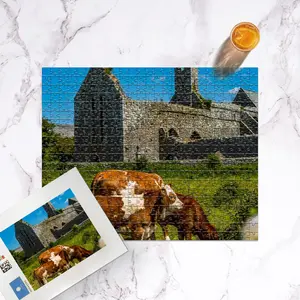 Cows Grazing Castle Ruins Jigsaw Puzzle 252/500/1014 Pieces