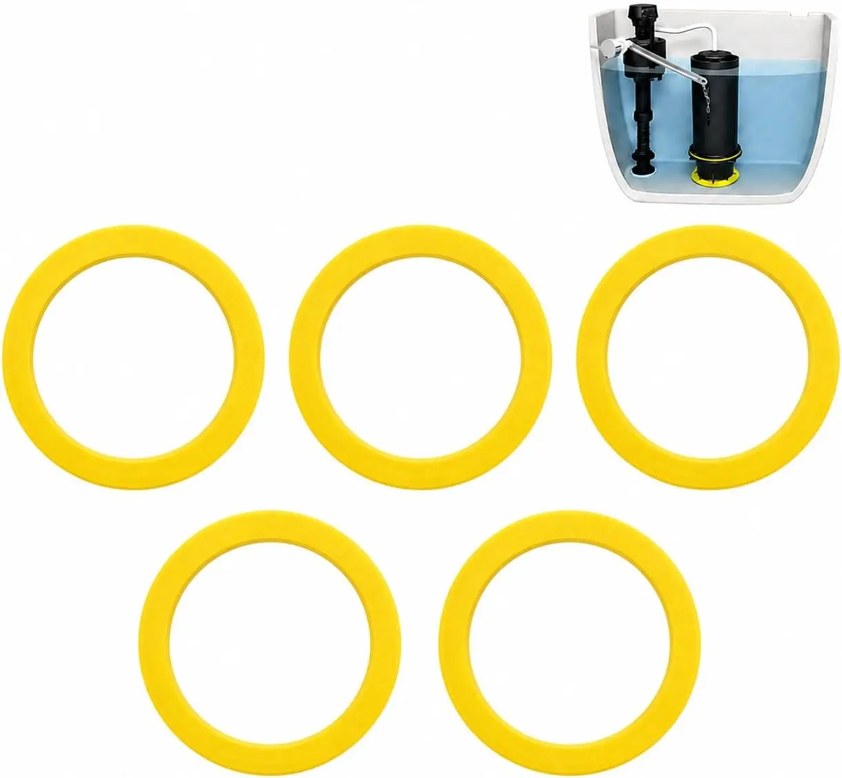 5 Pack Canister Flush Valve al for  Toilets, Replaces K-GP1059291 2475620, Compatible with Class 5 & Class 6 Single-Flush Canister Toilets, Yellow Toilet Tank Repair Parts, sy Installation