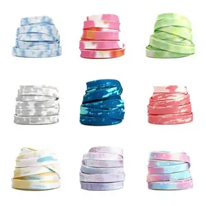 9 Pairs Tie Dye Shoelaces Gradient Colors Shoe Laces in for Tie Dye Sports Shoes Boots Sneakers Skates
