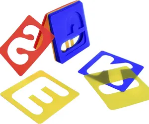 26 count Alphabet Stencils Set Plastic Letter Stencils for Painting Learning, DIY Craft Decoration (4 x 4 Inches)
