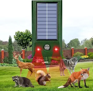 Solar Ultrasonic Garden Repellers Fox Deterrents for Gardens Ultrasonic Cat Scarer Solar Powered Cat Repel-lent, Wall Mounted Waterproof Animal Repeller Outdoor for Dog Bird Squirrel Mole