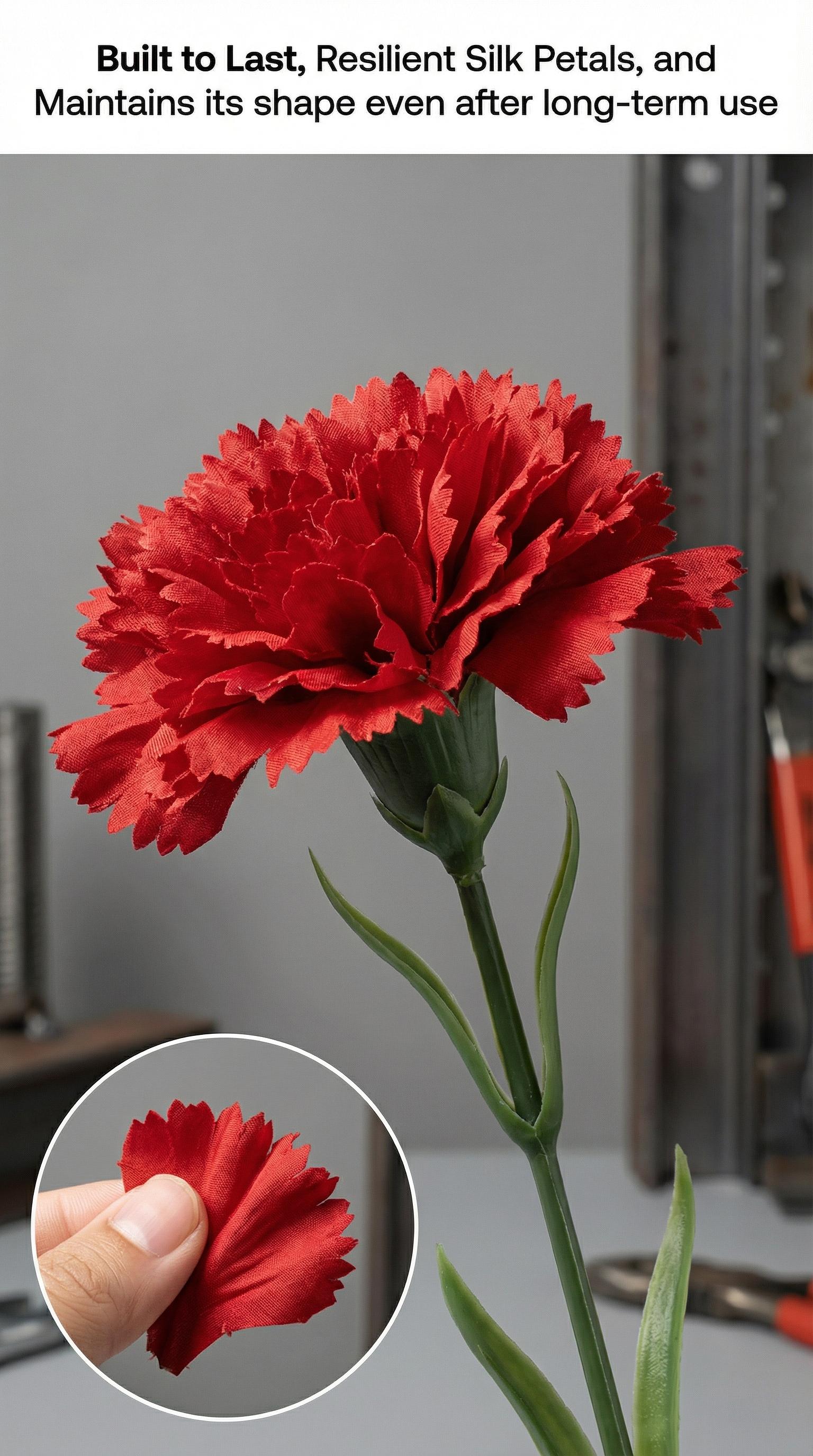 DIYGift, Mother's Day gift Artificial Carnation Flowers - Flowers with Stems  Eternal Roses Bouquet Anniversary Birthday Valentines Gifts for for Home Decor, Wedding, Bridal Bouquet, Anniversary, Birthday and Floral Arrangements filler Outdoor Realistic