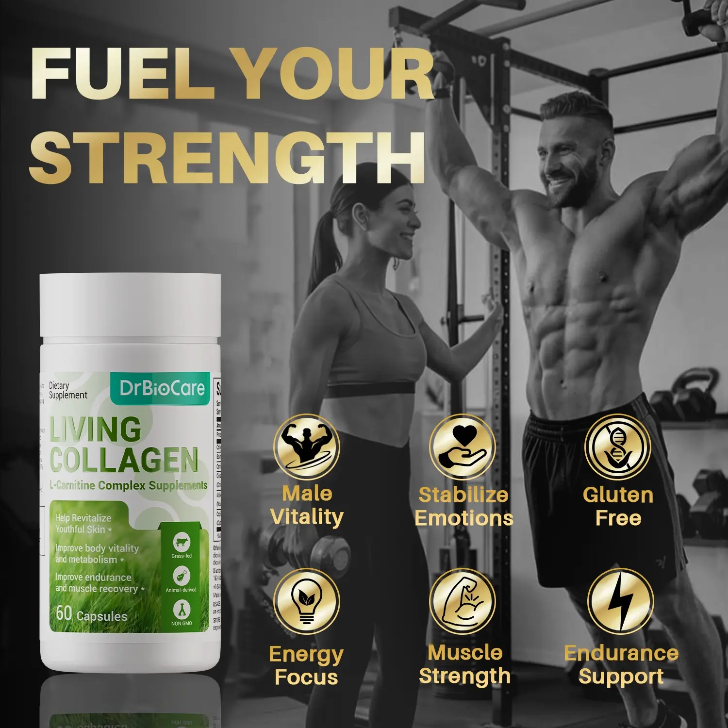 dr biocare l carnitine DrBioCare Men's Daily Support – Energy & Wellness Formula – With Living  Collagen & L-Carnitine – 60 Capsules