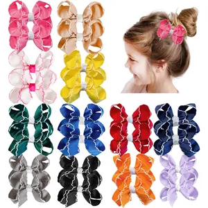JoyBowie 24 Pcs of high-quality multi-inch lace bow hair clips, fashionable and trendy bow hair clips, girl's hair accessories, cute girl's hair clips, baby girl's hair accessories, girl's gift, New Year and holiday hair clips