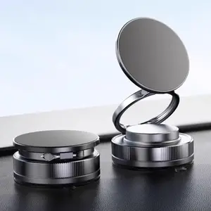 Magnetic Vacuum Suction Phone Holder Pocket - Foldable Retractable Car Mount, Portable Suction Cup Cradle Dock, Hands-Free Cell Phone Stand for Car, Gym, Mirror (Compatible with iPhone & Android)