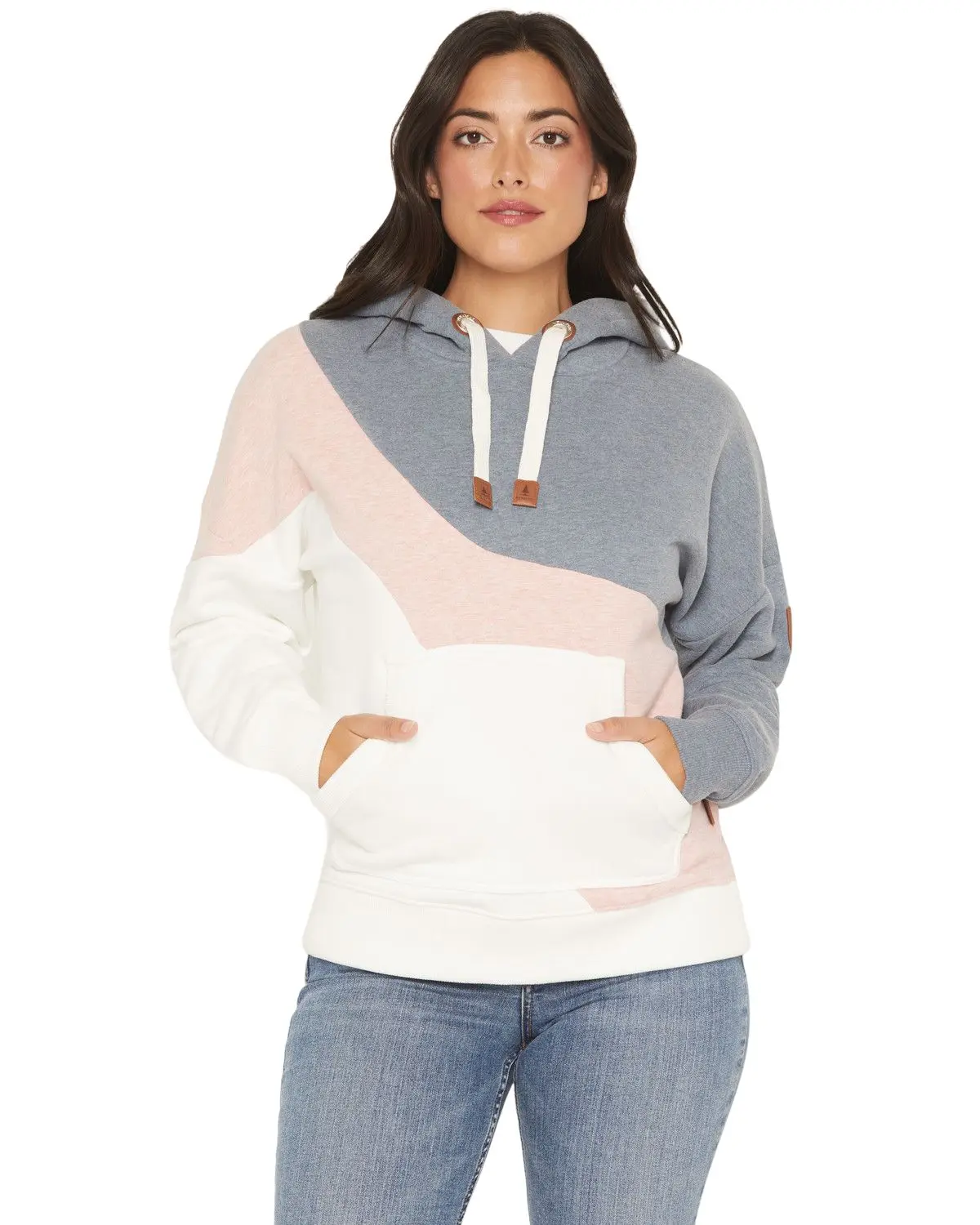 Wanakome Women's Women'S Ariel Color Block Hoodie - Ariel-5644-Pink