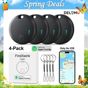 Tracker Tag 4 Packs Bluetooth Tracker,(iOS Only) Smart Tag Locator Tracking Device, Mini Clear Design,Keys Finder and Items Locator,Air Tracker Item Finders with iOS Find My Track Your Keys,Wallets,Luggages,Pets,Car and Kids,Replaceable Battery Protection