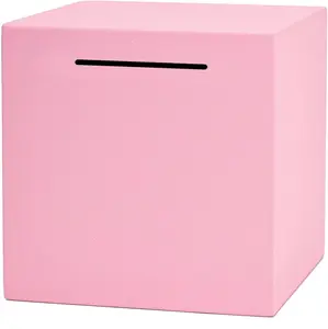Piggy  for Adults  Break to Open Unbreakable Stainless Steel Piggy  Metal Piggy  for  Saving (Pink, 5.9inches)