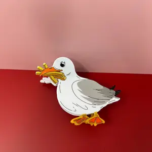 Seagull with French Fries Hair Claw Clip – Whimsical Beachy Chic