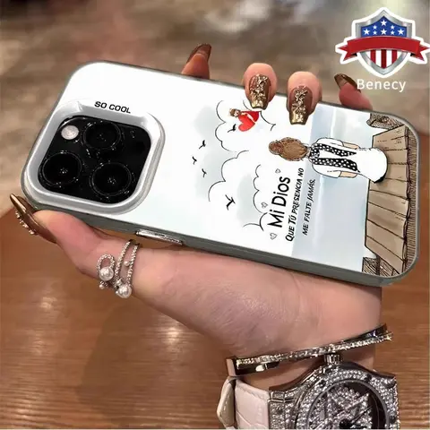 Heavenly Hope Pattern Soft Silicone Durable Phone Case for iPhone Series (17,16 Pro Max,15 Plus,14,13,12,11,Air,XR,XS) - 1.2mm Slim Mobile Accessory, PC Back, Military-Grade Anti-Drop, Shockproof, Non-Slip, Comfy to Hold, Screen+Cam Buffer, Iphone 15 Plus