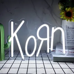 1pc Korn Led Neon Sign, Music Bands Neon Signs, Neon Light with Music Logo, modern mood lighting, Christmas Gifts