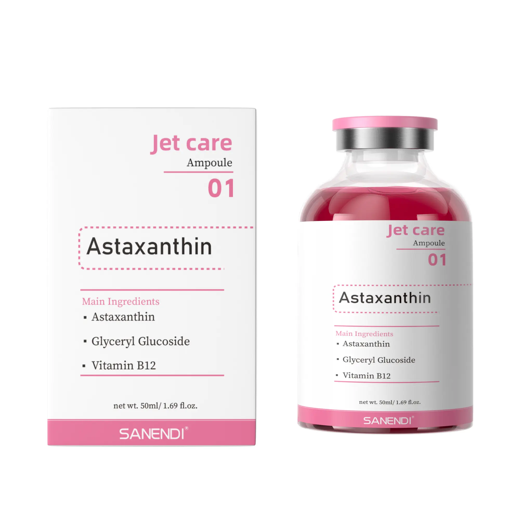 SANENDI Jet Care 01 Astaxanthin Ampoule Serum, 50ml Super Antioxidant Anti-Aging