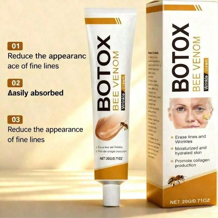 Instant Smooth Botox Bee Venom Wrinkle Cream, Stimulate Collagen Production, Hydrate Dull Dry Skin, All Skin Types Daily Anti-Aging Care