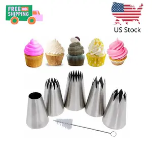 Extra Large Piping Tips, Seamless Stainless Steel Icing Piping Nozzle Tip Set