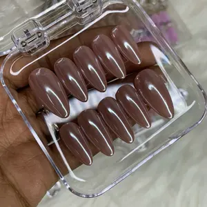 Chocolate Glazed Chrome-Press on nails