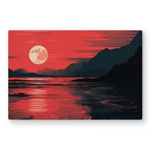 MWW C1MP2030TYX4XS 20x30 in. Bloody Tides Red Aluminium Metal Print Wall Art, Light-Accent Artwork for Home, Room Decoration