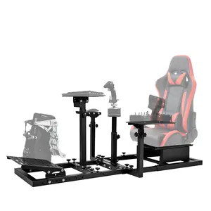Supllueer Racing Flight Simulator Cockpit Adjustable Fit for Thrustmaster Hotas Warthog T300 Logitech X52 PRO G920 G923 Fanatec Racing Wheel Stand Without Seat Wheel Pedal Throttle Joystick Keyboard