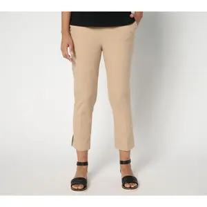 Isaac Mizrahi Live! Petite 24/7 Stretch Icon Straight Crop Pants