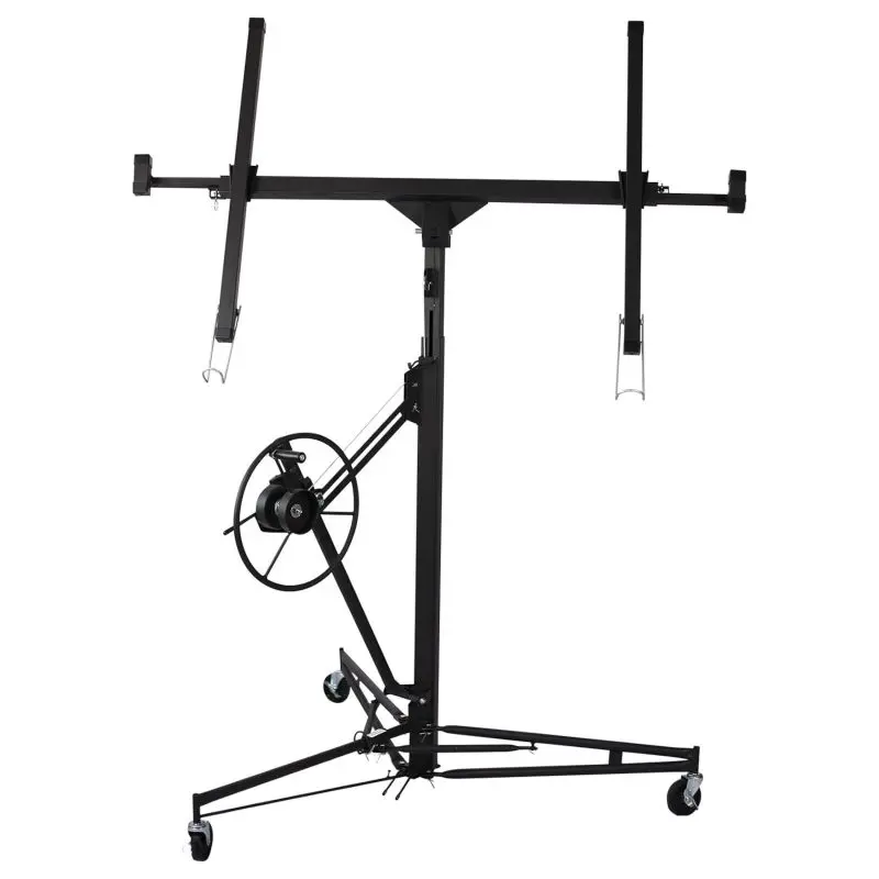 Drywall Lift 11FT, Drywall Lifter Panel Jack, 150LBS Heavy Duty Sheetrock Hoist with 360 °   Adjustable Telescopic Arm & Wheels (Black and Red)