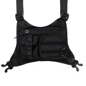 Unisex Tactical Chest Bag, Camouflage Outdoor Running Chest Pack, Lightweight Waterproof Crossbody Bag for Hiking Camping Travel Sports