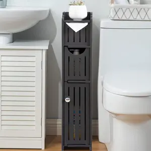 Small Bathroom Storage Cabinet, Modern 3-Tier Design, Waterproof Material, Ideal for Toilet Paper and Washroom Supplies, Bedroom and Bathroom Use