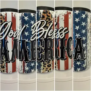 God Bless America Slim Can Cooler