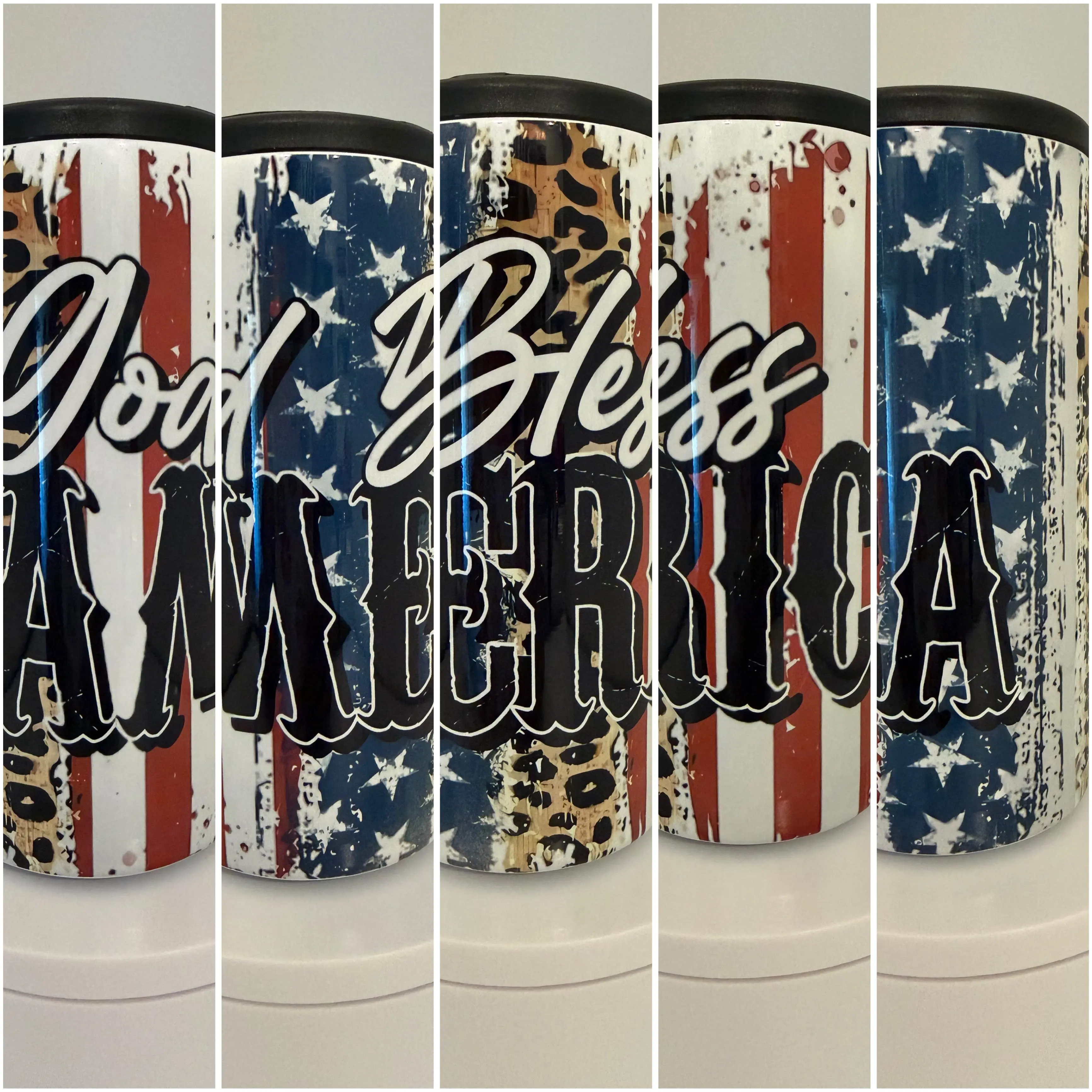 God Bless America Slim Can Cooler