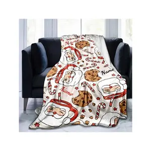 1pc Cozy Personalized Santa Claus - Custom Name, All Seasons, Weave, Washable, Soft And Warm Bed, Sofa, Office Chair - And Halloween Gifts