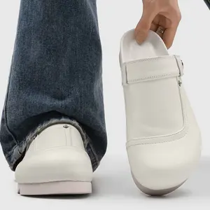 2026 Cork Sole Clogs Casual Platform Height Increase Slip On Lazy Closed Toe Half Slipper Outdoor Commute Loafers Mules Thick Sole Non-Slip Comfortable Breathable Unisex Couple Viral Trending